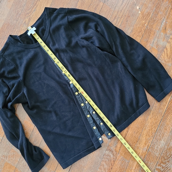 Charter Club Sweater 2X Black w/Gold Snap Buttons - Picture 2 of 6